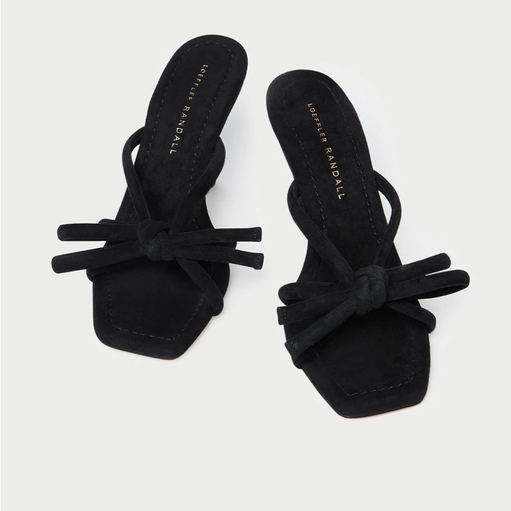 LOEFELER RANDALL Margi Black Suede Bow Heel size 5.5 NEW